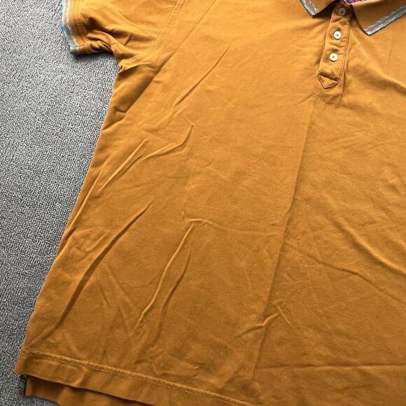 Robert Graham Polo Shirt Adult Extra Large Orange Short Sleeve Casual Men's - Picture 7 of 14